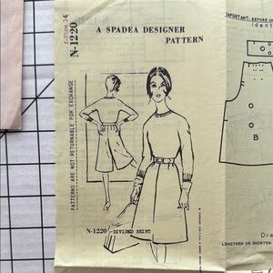 Vintage 1960 Spadea Designer Sewing Pattern N-1220 Divided Skirt – Complete